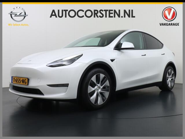 Tesla Model Y Long Range AWD 75kWh Warmtepomp Autopilot FSD-Computer 3 Leder Pano-dak Elektr.Stuur+Stoel+Verwarmd Navi Ecc Premium Audio Keyless Priv.Glass Camera's Elektr.AchterKlep Parkeer Assistent Sentry-Mode Privacyglas Bluetooth Dodehoek detector Connected servic