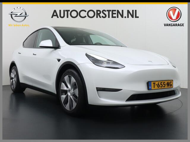 Tesla Model Y Long Range AWD 75kWh Warmtepomp Autopilot FSD-Computer 3 Leder Pano-dak Elektr.Stuur+Stoel+Verwarmd Navi Ecc Premium Audio Keyless Priv.Glass Camera's Elektr.AchterKlep Parkeer Assistent Sentry-Mode Privacyglas Bluetooth Dodehoek detector Connected servic