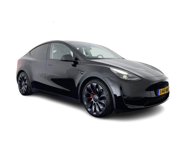 Tesla Model Y Performance AWD 75 kWh {SOH-84%} [ 3-Fase ] (INCL-BTW) Aut. *PANO | AUTO-PILOT | LUXURY-LEATHER | TOP-VIEW | NAVI-FULLMAP | MATRIX-LED | DIGI-COCKPIT | KEYLESS | CAMERA | DAB+ | HEATED-COMFORTSEATS | PRIVACY-GLASS | 21''ALU*