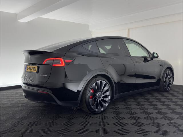 Tesla Model Y Performance AWD 75 kWh {SOH-84%} [ 3-Fase ] (INCL-BTW) Aut. *PANO | AUTO-PILOT | LUXURY-LEATHER | TOP-VIEW | NAVI-FULLMAP | MATRIX-LED | DIGI-COCKPIT | KEYLESS | CAMERA | DAB+ | HEATED-COMFORTSEATS | PRIVACY-GLASS | 21''ALU*