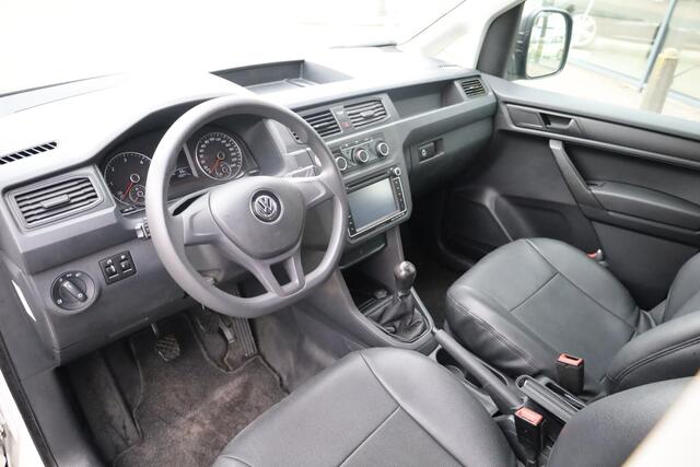 Volkswagen CADDY 2.0 TDI L1H1 BMT Economy Business 75PK/55kW navigatie imperial leder hoezen dichte achterdeuren trekhaak cruise control airco zijwand bekleding imperaal dakdrager laadvloer NL auto 1e eigenaar nieuw door ons geleverd en onderhouden