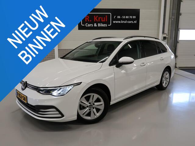 Volkswagen GOLF Variant 1.0 eTSI Life Automaat DSG IQ-Drive Navi Digitaal Dashboard App connect NL-auto NAP Metallic wit Sfeerverlichting Adaptieve Cruise Control ACC Sportvelgen Zeer nette auto