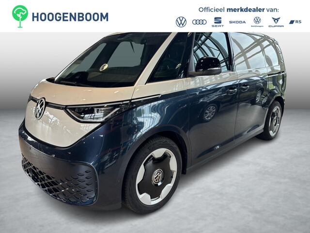 Volkswagen ID. Buzz Cargo Bedrijfswagens Anniversary Edition Elektromotor 210 kW (286 pk) | Anniversary Edition | Achterlichten LED, luxe uitgevoerd incl. dynamische knipperlichten | Hoge scheidingswand met vaste ruit en dimbare binnenspiegel | Bluetooth telefoonvoorbereiding incl