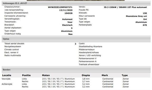 Volkswagen ID.3 First Plus 58 kWh / Trekhaak / Pdc.+Camera / Airco-ecc./ Navigatie / Xenon / Stoelverwarming /