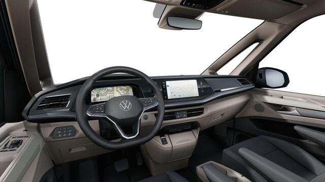 Volkswagen MULTIVAN Bulli L2 1.5 Ehybrid 180kW 245 pk DSG 4 motion | Versterkte kunststof vloerbedekking in houtlook | Multifunctionele verschuifbare tafel in passagiersruimte | Navigatiesysteem '' Discover Pro'' | Privacy Plus glas (90%) vanaf B-stijl |