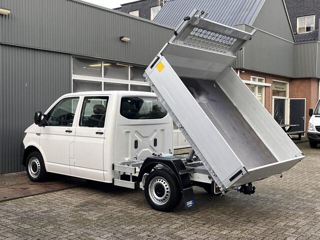 Volkswagen TRANSPORTER 2.0 TDI L2H1 DC Kipper open laadbak Airco Bluetooth trekhaak 2200 kg 1e eigenaar Dealer onderhouden Kieper P-up Doka Pritsche Ahk 2200kg Pick-up bakwagen