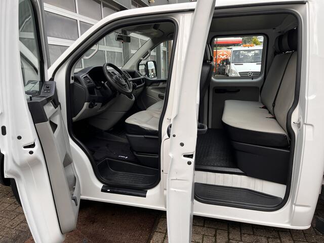 Volkswagen TRANSPORTER 2.0 TDI L2H1 DC Kipper open laadbak Airco Bluetooth trekhaak 2200 kg 1e eigenaar Dealer onderhouden Kieper P-up Doka Pritsche Ahk 2200kg Pick-up bakwagen