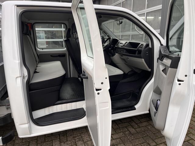 Volkswagen TRANSPORTER 2.0 TDI L2H1 DC Kipper open laadbak Airco Bluetooth trekhaak 2200 kg 1e eigenaar Dealer onderhouden Kieper P-up Doka Pritsche Ahk 2200kg Pick-up bakwagen