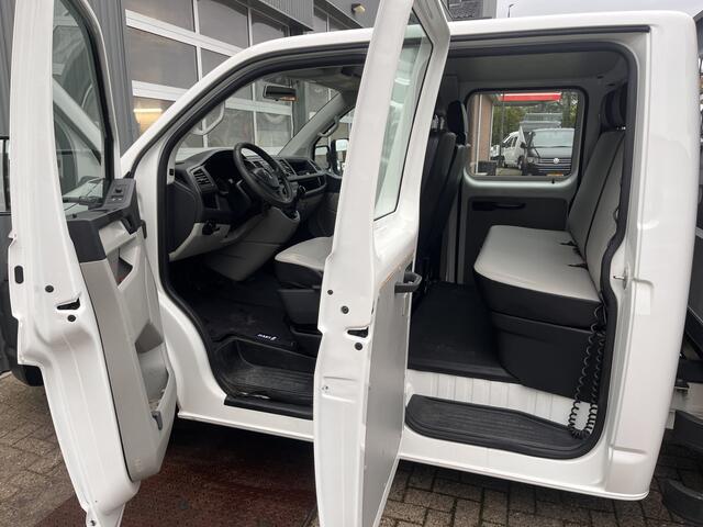 Volkswagen TRANSPORTER 2.0 TDI L2H1 DC Kipper open laadbak Airco Bluetooth trekhaak 2200 kg 1e eigenaar Dealer onderhouden Kieper P-up Doka Pritsche Ahk 2200kg Pick-up bakwagen