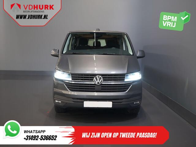 Volkswagen TRANSPORTER 2.0 TDI 150 pk DSG Aut. L2 DC Dubbel Cabine BPM VRIJ! LED/ Adapt.Cruise/ Standkachel/ Stoelverw./ Carplay/ Camera/ PDC/ LMV/ Trekhaak/ Airco