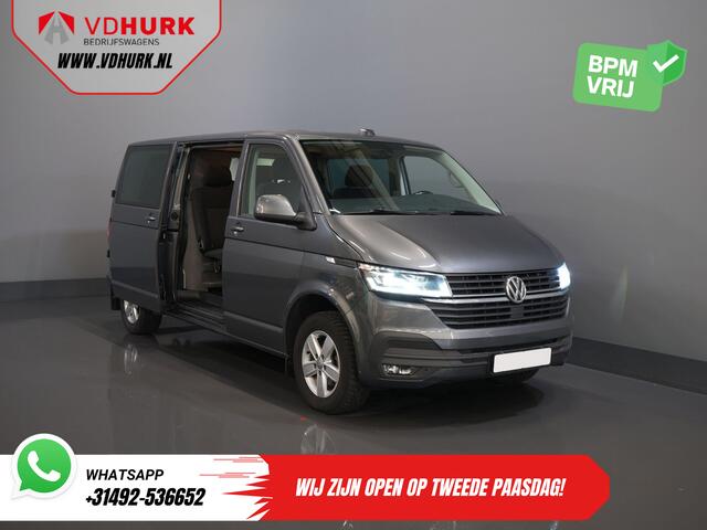 Volkswagen TRANSPORTER 2.0 TDI 150 pk DSG Aut. L2 DC Dubbel Cabine BPM VRIJ! LED/ Adapt.Cruise/ Standkachel/ Stoelverw./ Carplay/ Camera/ PDC/ LMV/ Trekhaak/ Airco