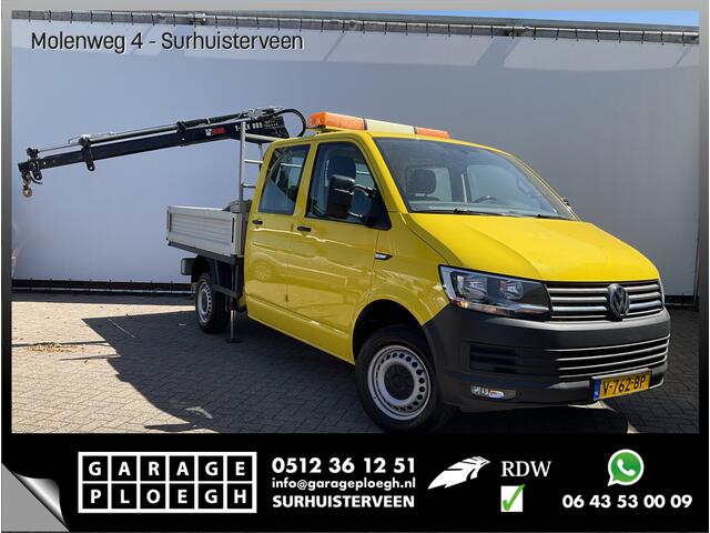 Volkswagen TRANSPORTER 2.0 TDI HIAB kraan Kastinrichting Trekhaak Laadkraan Airco Cruise Comfortline DC L2H1 Lang