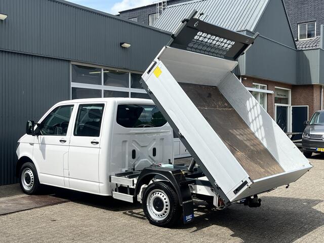 Volkswagen TRANSPORTER 2.0 TDI L2H1 DC Euro 6 Pick up Kipper Open laadbak Airco Trekhaak 2200kg trekgewicht 1e eigenaar Dealer onderhouden Telefoonverbinding Kieper P-up Doka Pritsche Ahk 2200kg