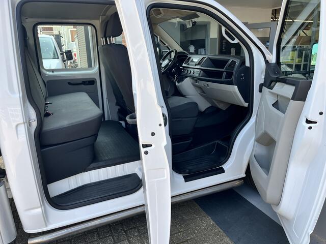 Volkswagen TRANSPORTER 2.0 TDI DC 3-zijdenkipper Pick-up Airco Trekhaak 2200 kg trekgewicht Telefoonverbinding 1e eigenaar Dealer onderhouden Kieper P-up Doka Pritsche Ahk 2200kg Euro 5