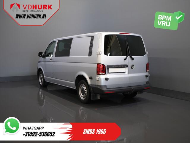 Volkswagen TRANSPORTER T6.1 2.0 TDI 150 pk DSG Aut. L2 DC BPM VRIJ! Dubbel Cabine 6 Pers./ Lage KM!/ Adapt.Cruise/ Navi/ Carplay/ Trekhaak