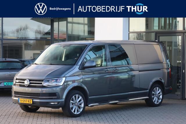 Volkswagen TRANSPORTER 2.0 TDI L2H1 DC 4Motion Highline 204PK / 150kW DSG, 4-motion 4 x 4 Dubbele cabine, trekhaak, achteruitrijcamera, parkeersensoren voor en achter (pdc), cruise control, verwarmbare voorruit, navigatie, DAB+, Apple Carplay / Android Auto, lederen bekleding,