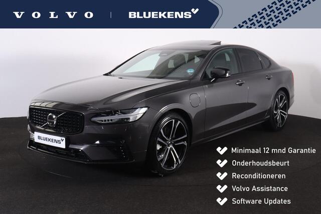 Volvo S90 T8 AWD Plus Dark - LONG RANGE - Luchtvering - Panorama/schuifdak - IntelliSafe Assist & Surround - 360º Camera - Harman/Kardon audio - Adaptieve LED koplampen - Verwarmde voorstoelen, stuur & achterbank - Parkeersensoren voor & achter - Elektr. bedienb. v