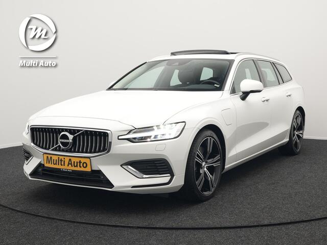 Volvo V60 T6 Recharge AWD Inscription Plug In Hybrid 340pk Dealer O.H. PHEV | Panodak | Lederen Sportstoelen Memory | Trekhaak af Fabriek | Harman Kardon | Navigatie | Apple Carplay | Acam | L.M. 19" | Stoel & Stuurverwarming | DAB | Virtual |