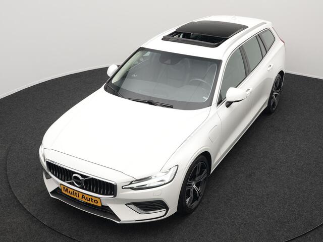 Volvo V60 T6 Recharge AWD Inscription Plug In Hybrid 340pk Dealer O.H. PHEV | Panodak | Lederen Sportstoelen Memory | Trekhaak af Fabriek | Harman Kardon | Navigatie | Apple Carplay | Acam | L.M. 19" | Stoel & Stuurverwarming | DAB | Virtual |