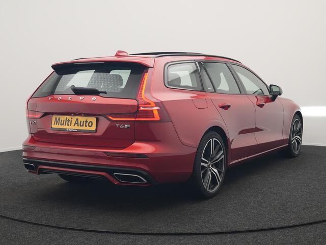 Volvo V60 T6 Twin Engine AWD R-Design Plug In Hybrid 340pk Dealer O.H. PHEV | Trekhaak Af Fabriek | Panodak | Head Up | Adaptive Cruise | 360 Camera | Lederen Sportstoelen Memory & Verwarmd | Apple Carplay | Stuur Verwarmd | Blis | Keyless | Navigatie | DAB |
