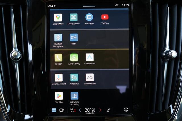 Volvo V90 T6 Recharge AWD Ultra Dark - Panorama/schuifdak - IntelliSafe Assist & Surround - 360º Camera - Adaptieve LED koplampen - Verwarmde voorstoelen, stuur & achterbank - Parkeersensoren voor & achter - Elektr. bedienb. voorstoelen met geheugen - Head up displ