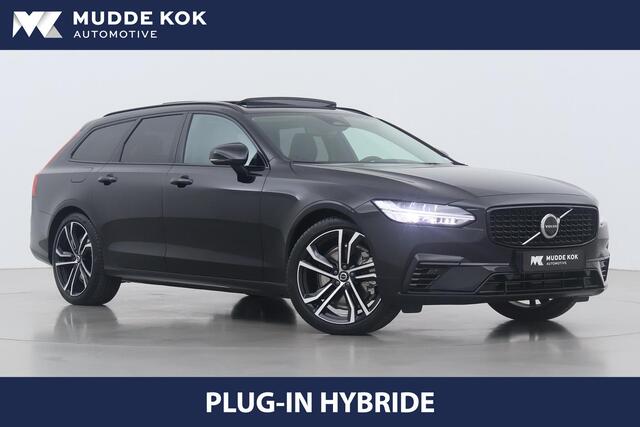 Volvo V90 T6 Plug-in hybrid Ultra Dark | Luchtvering Achter | 360° Camera | 20 Inch | Trekhaak | Head-Up
