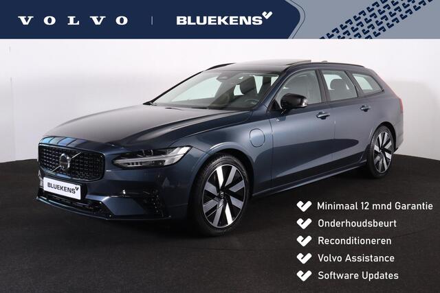 Volvo V90 T6 Recharge AWD Ultra Dark - Panorama/schuifdak - IntelliSafe Assist & Surround - 360º Camera - Harman/Kardon audio - Adaptieve LED koplampen - Verwarmde voorstoelen, stuur & achterbank - Parkeersensoren voor & achter - Elektr. bedienb. voorstoelen met ge