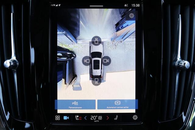 Volvo V90 T6 Recharge AWD Ultra Dark - Panorama/schuifdak - IntelliSafe Assist & Surround - 360º Camera - Harman/Kardon audio - Adaptieve LED koplampen - Verwarmde voorstoelen, stuur & achterbank - Parkeersensoren voor & achter - Elektr. bedienb. voorstoelen met ge