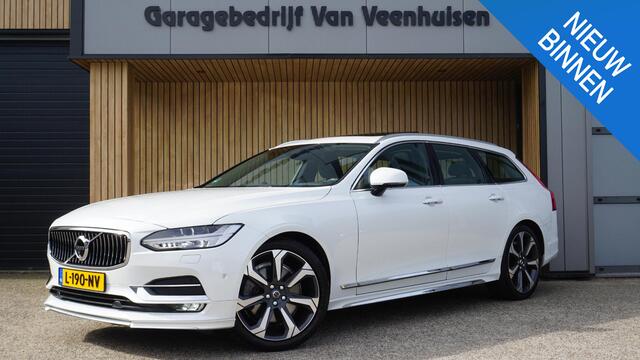 Volvo V90 2.0 T6 320PK AWD Inscription Pano.Dak Bowers & Wilkens Elek.Trekhaak 360-view Stoelverkoeling *Crystal White Pearl* 71723km *Uniek*