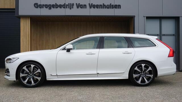 Volvo V90 2.0 T6 320PK AWD Inscription Pano.Dak Bowers & Wilkens Elek.Trekhaak 360-view Stoelverkoeling *Crystal White Pearl* 71723km *Uniek*