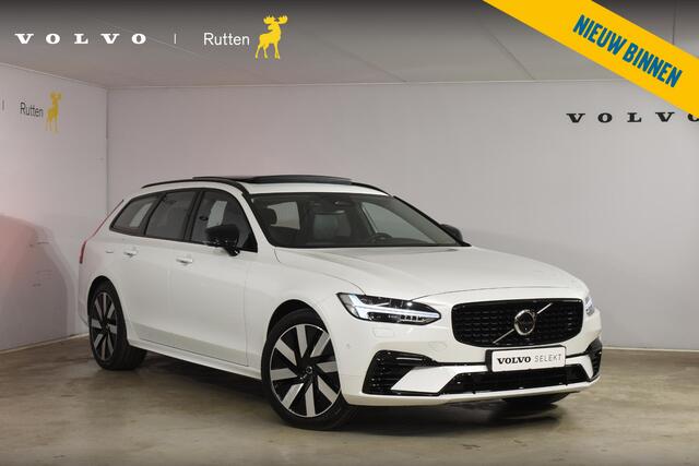 Volvo V90 T8 455PK Automaat Plug-in Hybrid AWD Ultra Dark / Navigatie / 360 Camera / Harman Kardon / Stuur & Stoelverwarming / Gelaagde Zijruiten / LM Velgen / Trekhaak