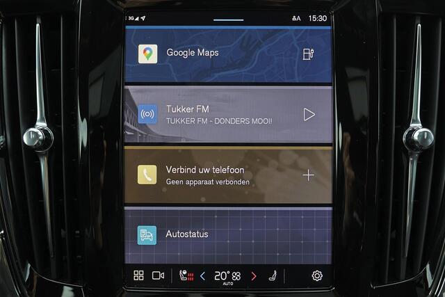 Volvo V90 T6 Recharge AWD Ultra Bright - Luchtvering - Panorama/schuifdak - IntelliSafe Assist & Surround - 360º Camera - Bowers & Wilkins audio - Adaptieve LED koplampen - Verwarmde voorstoelen, stuur & achterbank - Parkeersensoren voor & achter - Elektr. bedienb.