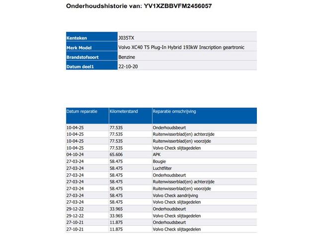 Volvo XC40 T5 180PK Recharge Inscription / Panoramadak / Leder / Trekhaak / airco-ecc./ Stuurverwarming / Apk 10-2026