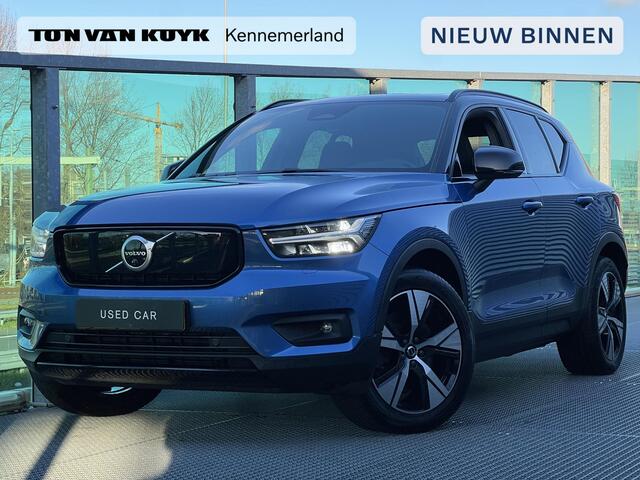 Volvo XC40 Recharge P8 AWD R-Design Automaat, Panoramadak, Trekhaak semi elektrisch inklapbaar, Stoel- en stuurverwarming, Zwart dak en zwarte grille, Leder, 360 graden parkeercamera, Harman Kardon audio