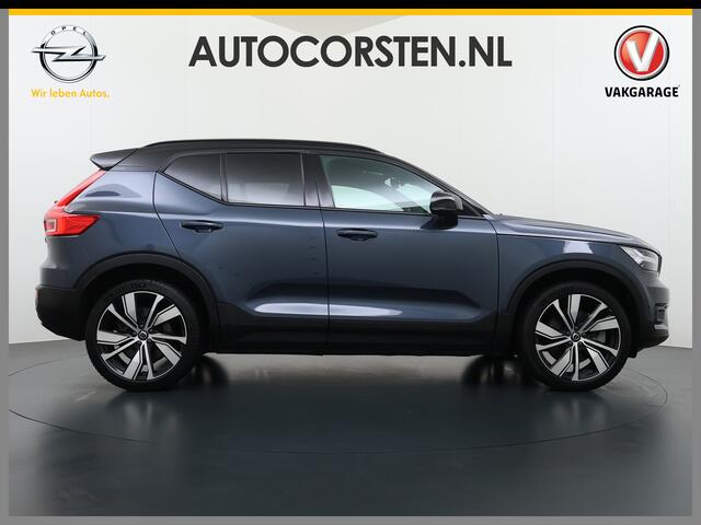 Volvo XC40 232pk Recharge Pro 70KwH Pano-Dak SOH 95% Adaptive-Cruise 20" Elektr.-Leer/Alcantara+Verwarmd+Memory Warmtepomp Harman&Kardon®-Hifi Camera Apple Carplay Android Auto Navi Ecc Pdc Led Elek.Achterklep Keyless Full Led Origineel NLse auto! ¤ 54.000,- nieuw.
