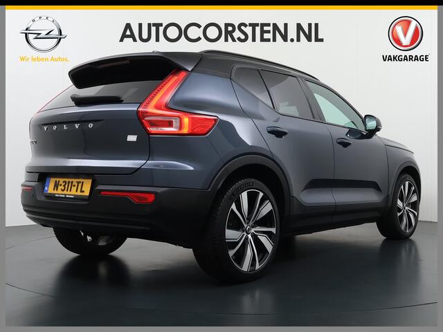 Volvo XC40 232pk Recharge Pro 70KwH Pano-Dak SOH 95% Adaptive-Cruise 20" Elektr.-Leer/Alcantara+Verwarmd+Memory Warmtepomp Harman&Kardon®-Hifi Camera Apple Carplay Android Auto Navi Ecc Pdc Led Elek.Achterklep Keyless Full Led Origineel NLse auto! ¤ 54.000,- nieuw.
