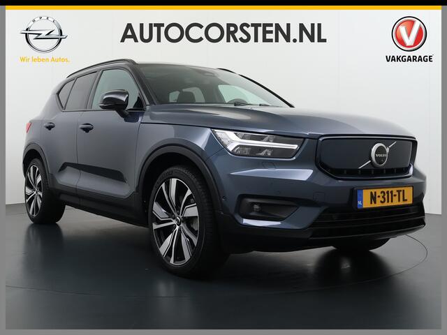 Volvo XC40 232pk Recharge Pro 70KwH Pano-Dak SOH 95% Adaptive-Cruise 20" Elektr.-Leer/Alcantara+Verwarmd+Memory Warmtepomp Harman&Kardon®-Hifi Camera Apple Carplay Android Auto Navi Ecc Pdc Led Elek.Achterklep Keyless Full Led Origineel NLse auto! ¤ 54.000,- nieuw.