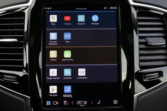 Volvo XC90 T8 Recharge AWD Ultimate Bright - LONG RANGE - Panorama/schuifdak - IntelliSafe Assist & Surround - Parkeercamera achter - Verwarmde voorstoelen, stuur & achterbank - Parkeersensoren voor & achter - Elektr. bedienb. voorstoelen met geheugen - Draadloze te